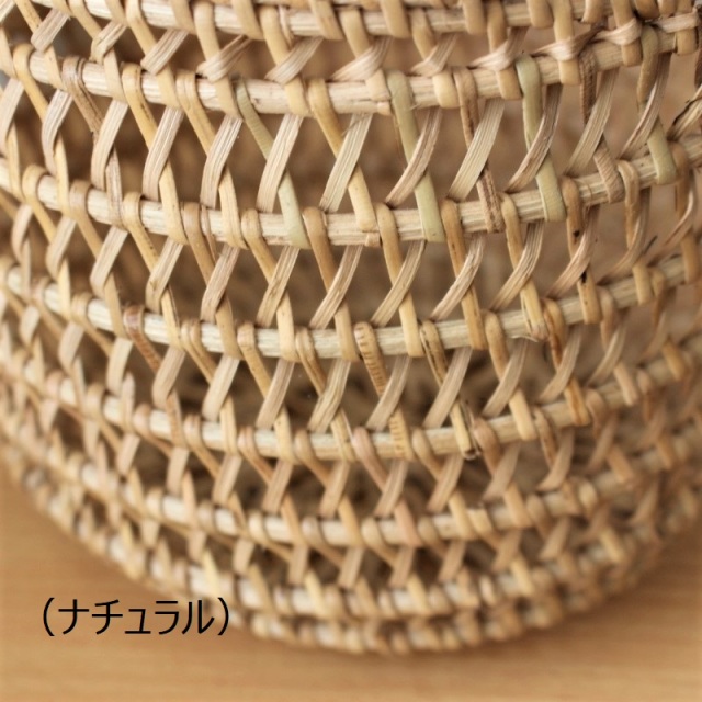 ラタン製持ち手付バスケット（拡大）ナチュラル