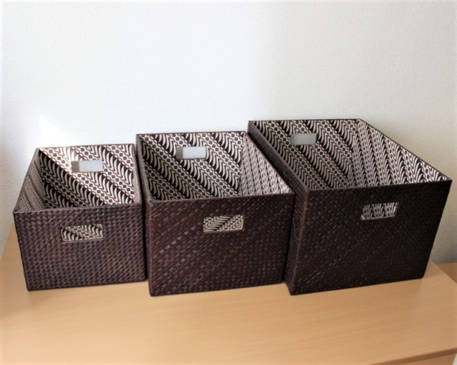 パンダン製レクタングル収納バスケット