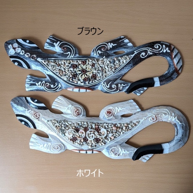 ヤモリの壁掛けレリーフ