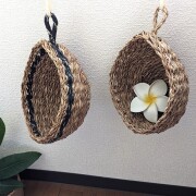 シーグラスのハンギングバスケット