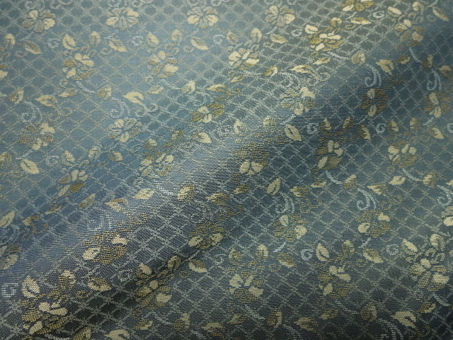 和柄 生地 貴船 緞子 網目地につる花 10cm単位 切り売り