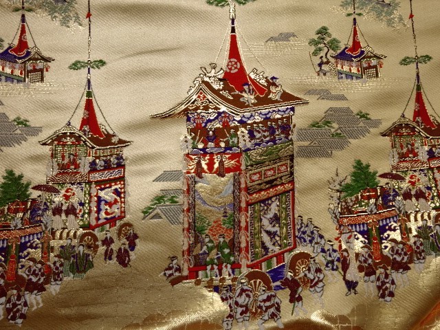 和柄 生地 京都 西陣織 金襴生地 山鉾 生地巾70cm×長さ32cm単位 切り売り パネル柄