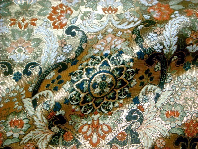 和柄 生地 京都 西陣織 金襴生地 華文鳳凰 10cm単位 切り売り