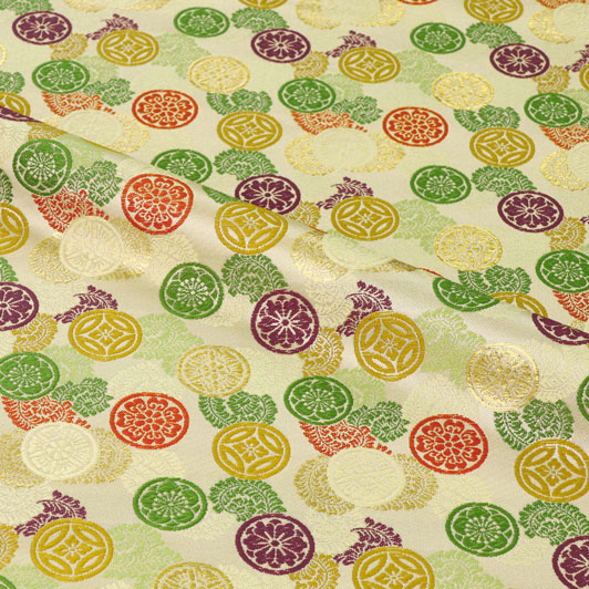 金襴生地販売 吉祥丸紋柄 和柄生地通販なら都香庵