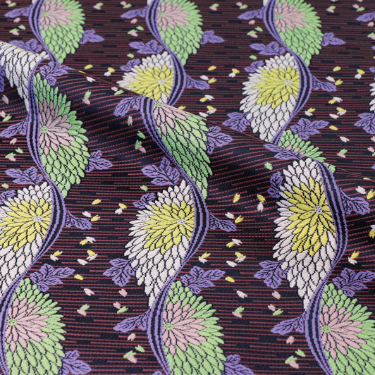 和柄 生地 金襴生地 流線菊文様 10cm単位 切り売り