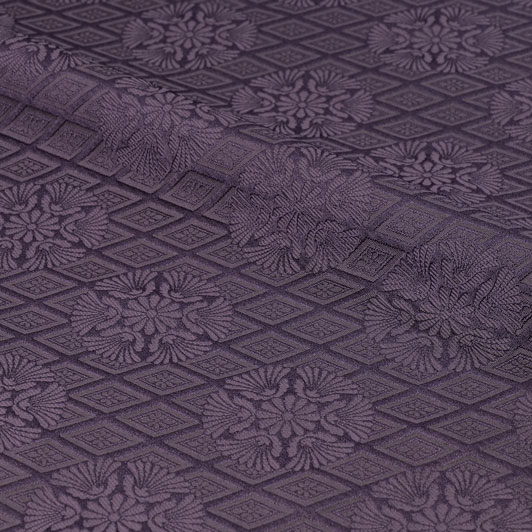 和柄 生地 金襴生地 京都 西陣織 花菱地菊花 (藤紫) 10cm単位 切り売り