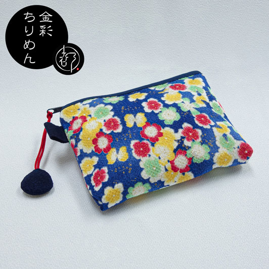 ちりめん友禅ポーチ(五)