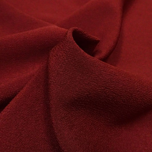 和柄 生地 一越ちりめん 無地 (全22色) 10cm単位 切り売り/17.エンジ