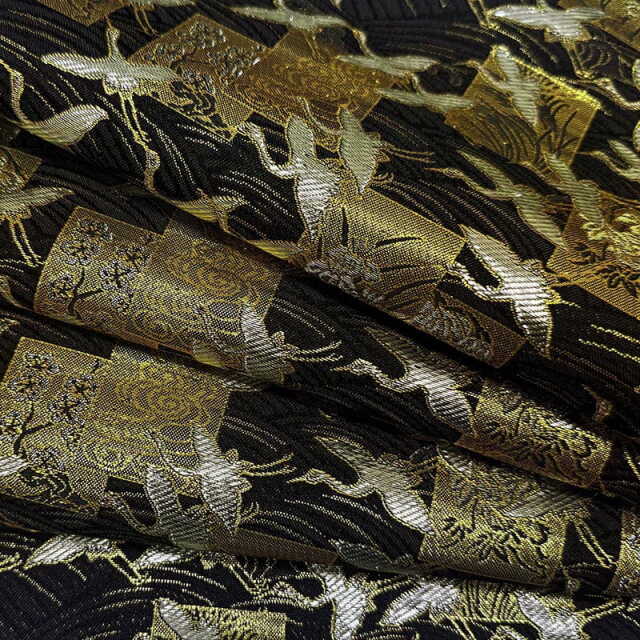 金襴生地販売 色紙鶴文（全2色）柄の和柄生地通販なら都香庵