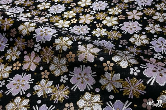 金襴生地 京都 西陣織 桜小紋錦（全2色） 柄の和柄生地通販なら都香庵