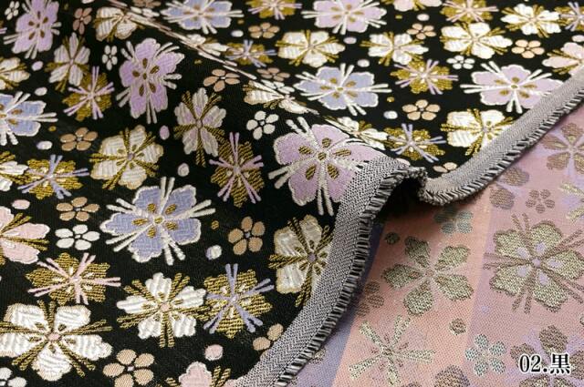 金襴生地 京都 西陣織 桜小紋錦（全2色） 柄の和柄生地通販なら都香庵