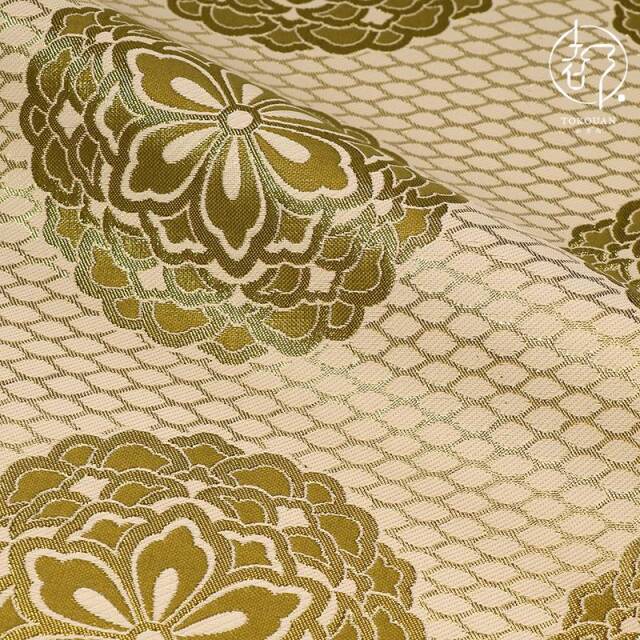 和柄 生地 金襴生地 京都 西陣織四釜網目地大華文 (全7色) 生地巾70cm×長さ33cm単位 切り売り パネル柄