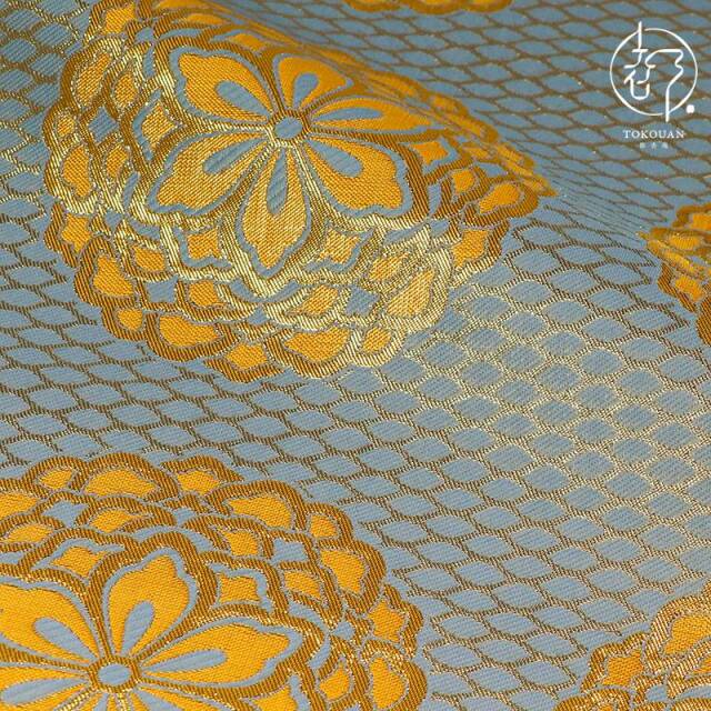 和柄 生地 金襴生地 京都 西陣織四釜網目地大華文 (全7色) 生地巾70cm×長さ33cm単位 切り売り パネル柄