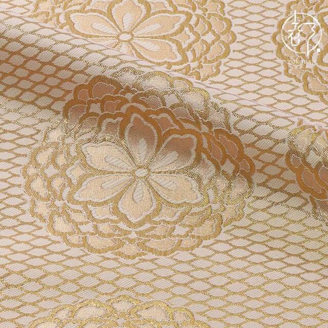 和柄 生地 金襴生地 京都 西陣織四釜網目地大華文 (全7色) 生地巾70cm×長さ33cm単位 切り売り パネル柄