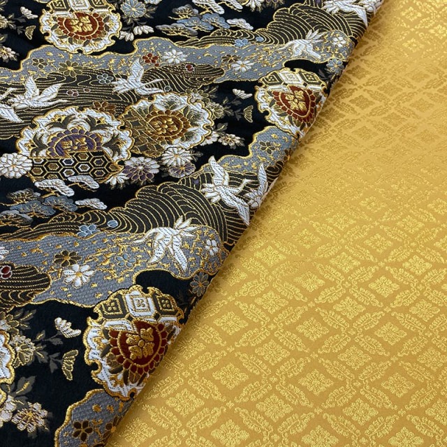 金襴生地販売 道長に華文鶴がらの金襴生地通販なら都香庵 刀ミュ