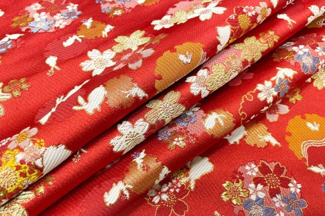 専用　和風デザイン 布団 金色と赤色 和風がま口財布 赤色金色 佐賀錦着物地 - メルカリ