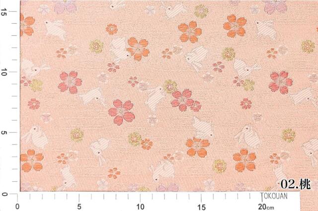 金襴生地通販 桜とうさぎ柄の和柄生地販売なら都香庵