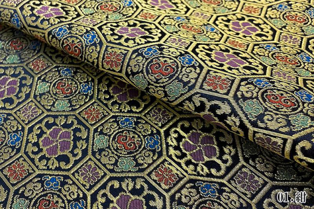 金襴生地販売 蜀江霊芝雲文柄の和柄生地通販なら都香庵