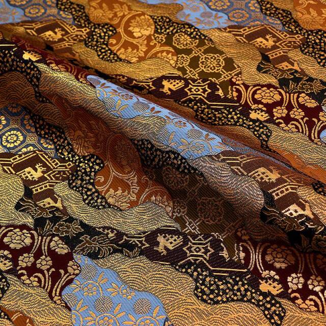 和柄 生地 京都 西陣織 金襴生地 道長取り (全2色) 10cm単位 切り売り