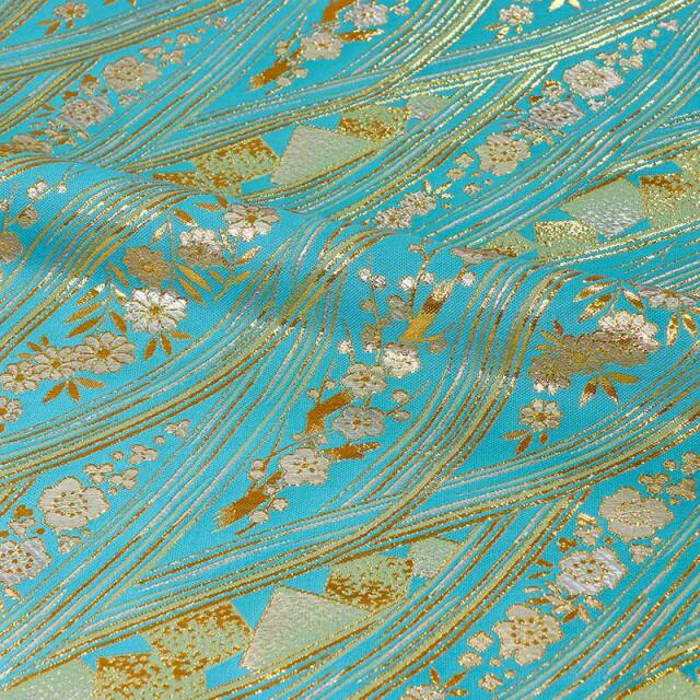 和柄 生地 金襴生地 京都 西陣織 箔流し文 (全3色) 10cm単位 切り売り