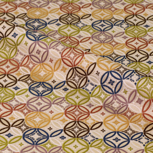 和柄 生地 京都 西陣織 金襴 生地 七宝文 (全6色) 10cm単位 切り売り