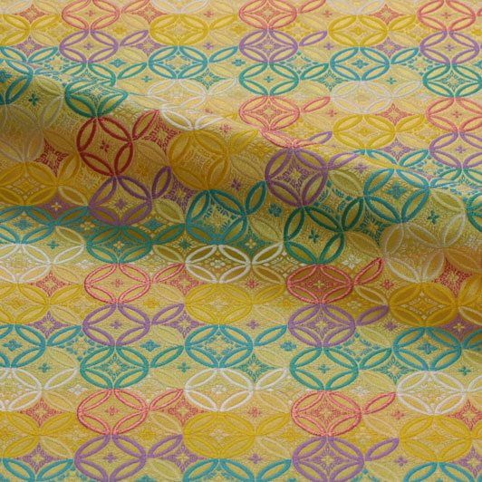 和柄 生地 京都 西陣織 金襴 生地 七宝文 (全6色) 10cm単位 切り売り