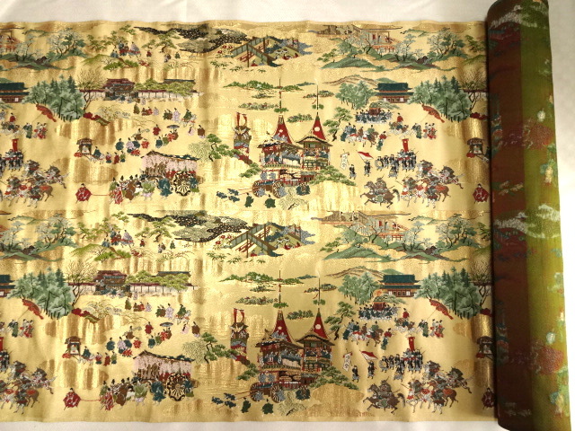 ❐京錦屏風『祇園祭（横長）』京都 西陣織 金襴 絹織物 伝統工芸品 西陣金襴：京都の華麗な金襴 | October 2022 | Highlighting Japan
