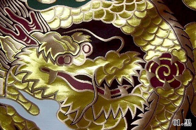 超人気ブティック 金襴生地通販 一釜玉持雲龍柄 和風 生地販売なら都香庵 絵画