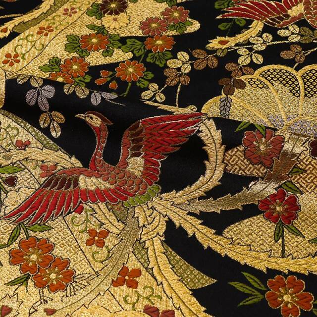 和柄 生地 金襴生地 華鳳凰 (全2色) 10cm単位 切り売り