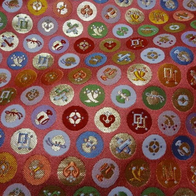 和柄 生地 京都 西陣織 金襴生地 小丸吉祥 (全2色) 10cm単位 切り売り