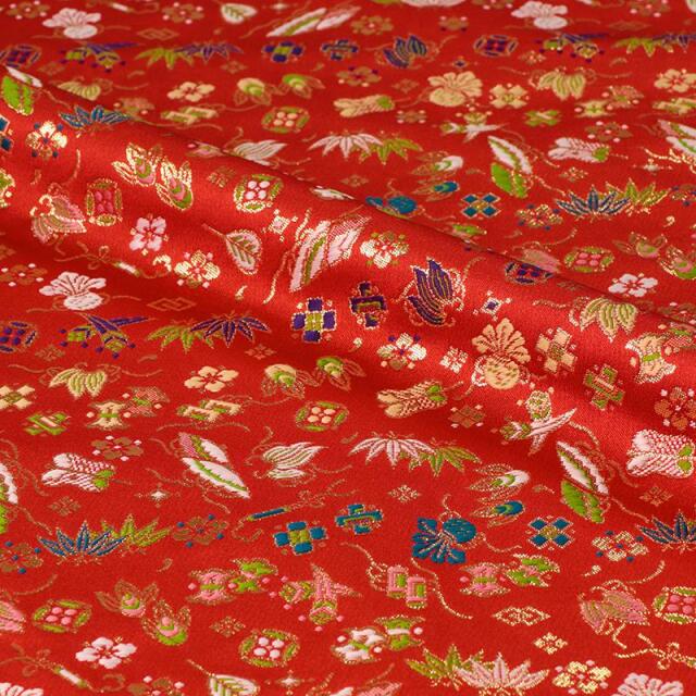 和柄 生地 京都 西陣織 金襴生地 宝文様 (全2色）10cm単位 切り売り