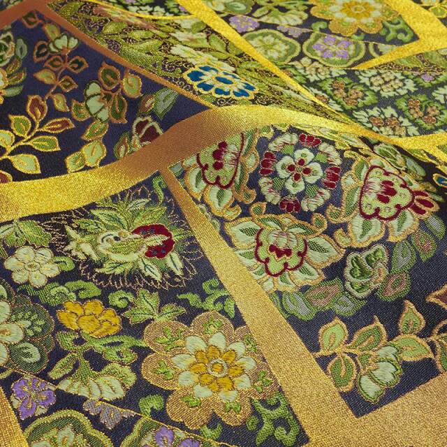 和柄 生地 京都 西陣織 金襴生地 裂取り文 (全3色) 10cm単位 切り売り