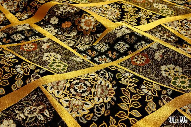 京都西陣織金襴正絹 金襴生地 京都西陣織 輪宝・小 (全3色) 10cm単位 切り売り : 都