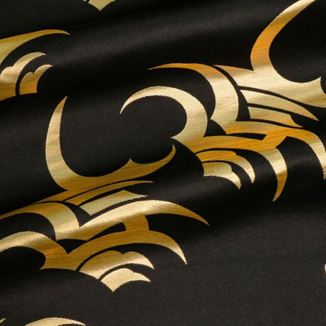 和柄 生地 京都 西陣織 金襴生地 弁慶・大 (全2色) 10cm単位 切り売り/01.黒