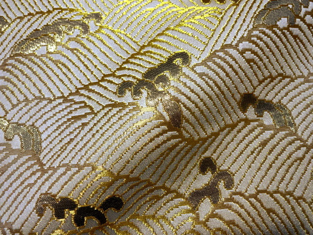 和柄 生地 京都 西陣織 金襴生地 波頭 (全6色) 10cm単位 切り売り