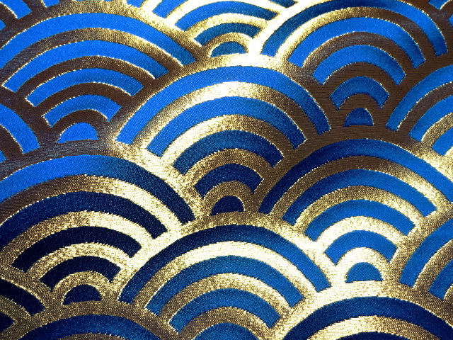 金襴生地通販 青海波文 小 青 柄の生地通販なら都香庵