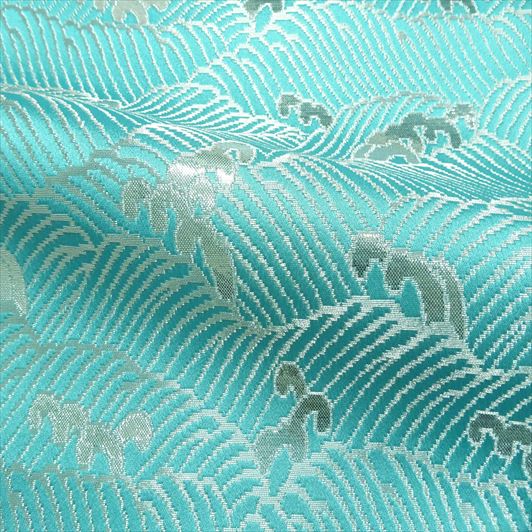 和柄 生地 京都 西陣織 金襴生地 波頭 (全6色) 10cm単位 切り売り