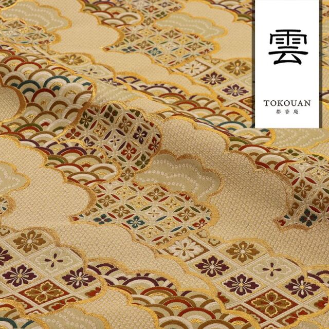 和柄生地 金襴生地 雲取り文 (全3色) 10cm単位 切り売り
