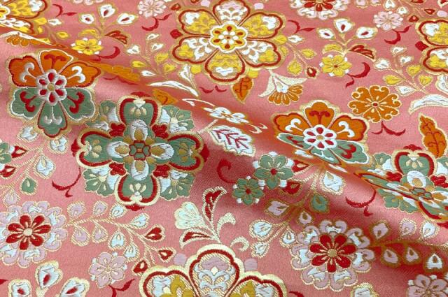 金襴生地通販 桃色華文柄の生地販売なら都香庵