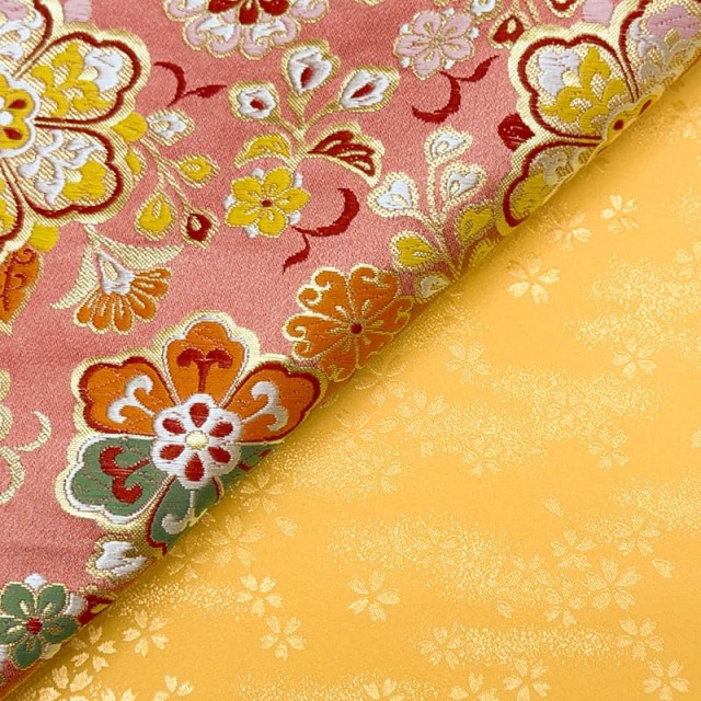 金襴生地通販 桃色華文柄の生地販売なら都香庵