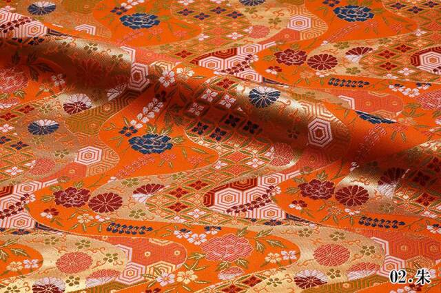 流水に菊牡丹文柄の生地販売なら都香庵 刀ミュ