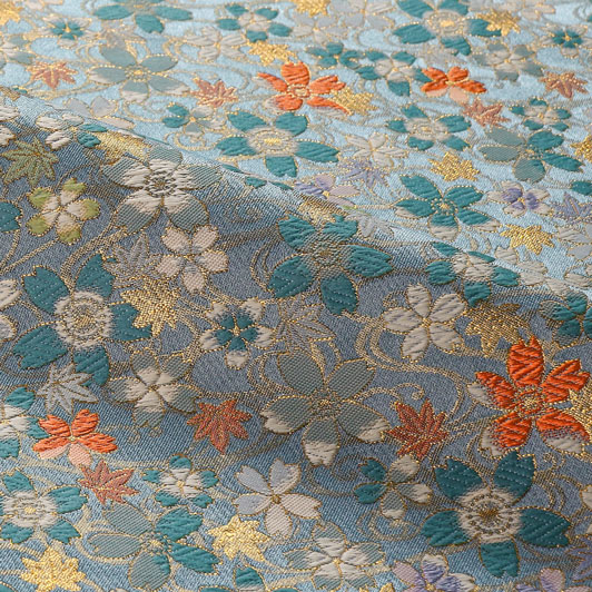 和柄 生地 金襴生地 京都 西陣織 水面桜 (全2色) 10cm単位 切り売り