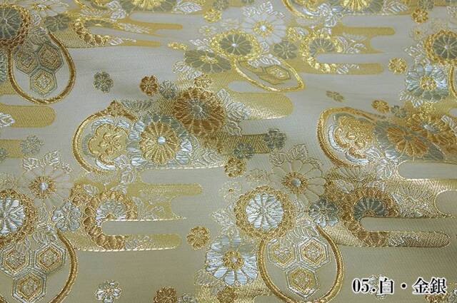 エ霞菊文柄の金襴生地販売なら都香庵