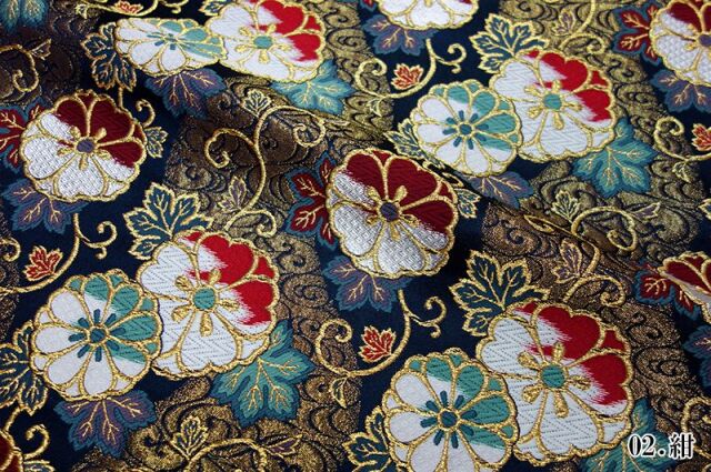流水蔓花文柄の金襴生地販売なら都香庵