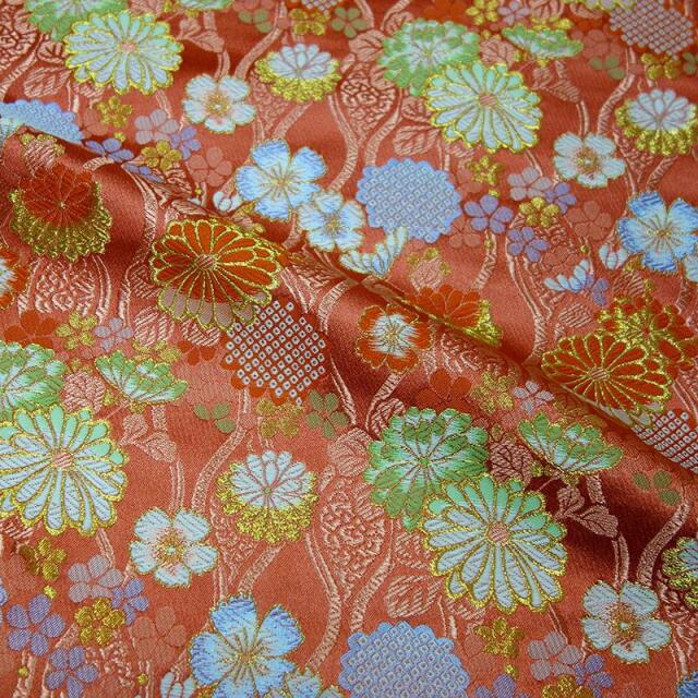 金襴織物 立涌地菊花柄の生地販売なら都香庵 刀ミュ