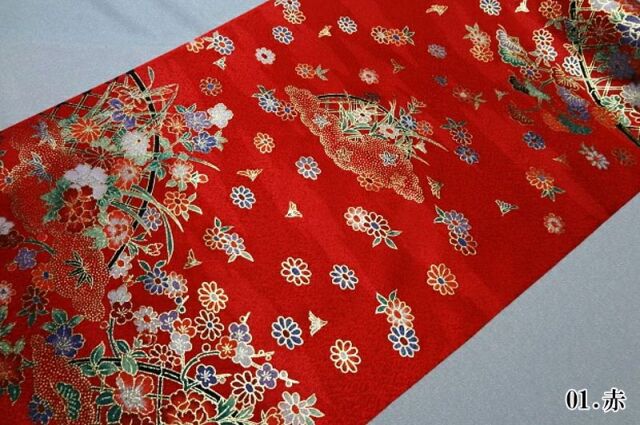 シ*シ様 京都きねや　和装布かばん　MANDARIN MOTIF　新品未使用　着 金彩友禅販売 垣根に牡丹柄の和柄生地通販なら都香庵