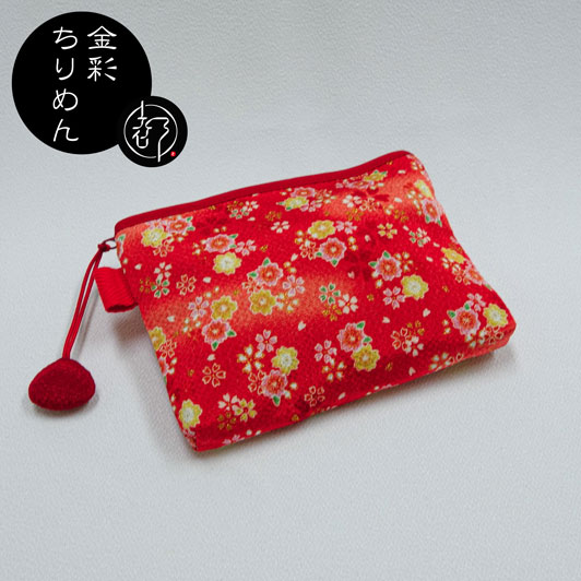 ちりめん友禅ポーチ(四)