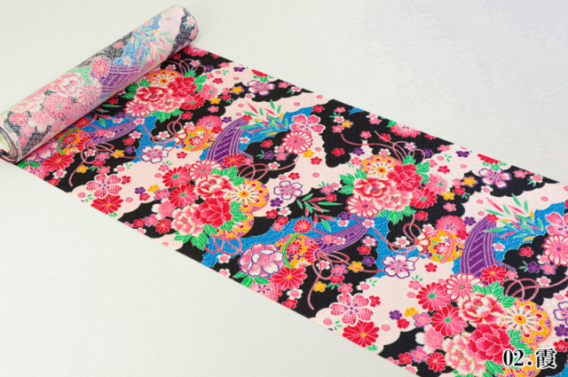 金彩友禅販売 花筏文 (全2色)柄の和柄生地通販なら都香庵