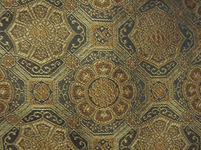 和柄 生地 京都 西陣織 正絹 錦裂 蜀江文 (黒) 10cm単位 切り売り