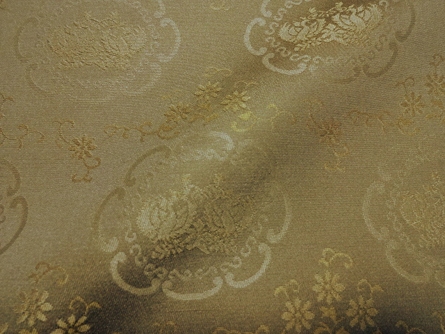 和柄 生地 京都 西陣織 正絹 錦裂 向い鳳凰 (桑染め) 10cm単位 切り売り